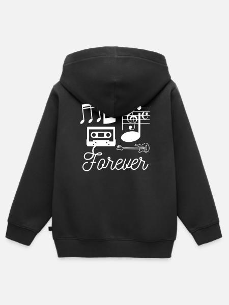 music_forever - Kinder Premium Organic Zip Hoodie - Schwarz