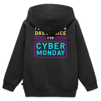Kaufrausch Cyber Monday - Kinder Premium Organic Zip Hoodie - Schwarz - Hinten - AI Model Kid Male (0cm)