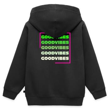 Gute Stimmung - Kinder Premium Organic Zip Hoodie - Schwarz - Hinten - AI Model Kid Male (0cm)