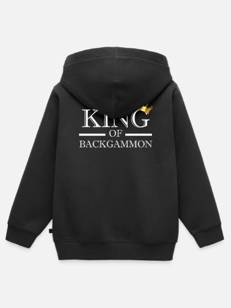 King Of Backgammon - Kinder Premium Organic Zip Hoodie - Schwarz
