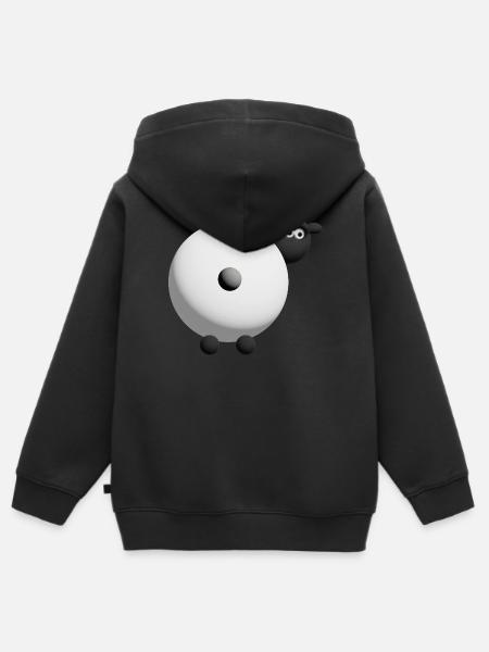 Schaf 3D Kuschel-Design - Kinder Premium Organic Zip Hoodie - Schwarz