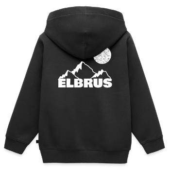 Elbrus als Bergsport - Kinder Premium Organic Zip Hoodie - Schwarz - Hinten - AI Model Kid Male (0cm)