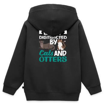 Seeotter Cartoon Katzen - Kinder Premium Organic Zip Hoodie - Schwarz - Hinten - AI Model Kid Male (0cm)