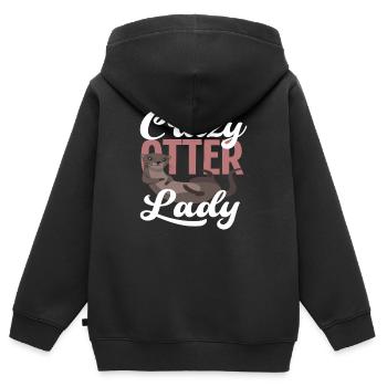 Seeotter-dame - Kinder Premium Organic Zip Hoodie - Schwarz - Hinten - AI Model Kid Male (0cm)