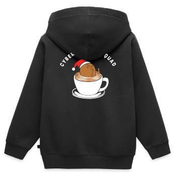 Cyber Monday Kaufrausch - Kinder Premium Organic Zip Hoodie - Schwarz - Hinten - AI Model Kid Male (0cm)