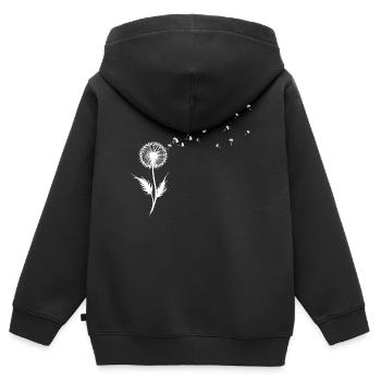 Löwenzahn Samen Silhouette - Kinder Premium Organic Zip Hoodie - Schwarz - Hinten - AI Model Kid Male (0cm)