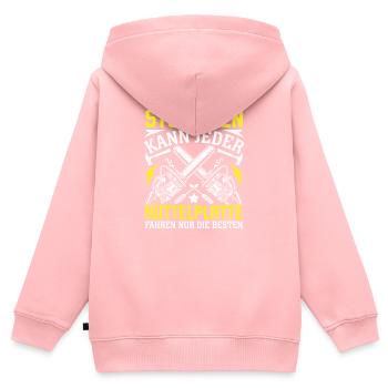 Studieren Kann Jeder  - Kinder Premium Organic Zip Hoodie - Rosa - Hinten - AI Model Kid Female (0cm)
