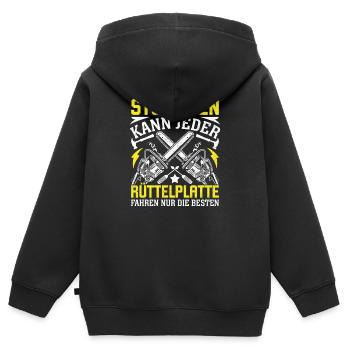 Studieren Kann Jeder  - Kinder Premium Organic Zip Hoodie - Schwarz - Hinten - AI Model Kid Male (0cm)