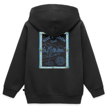 Blaue Lagune Tahiti Surf Art Bora Bora - Kinder Premium Organic Zip Hoodie - Schwarz - Hinten - AI Model Kid Male (0cm)