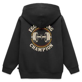 Drôle de développé couché Meme Spot Me Bro Powerlifting - Sweat Premium à capuche zippé enfant bio - noir - Dos - AI Model Kid Male (0cm)