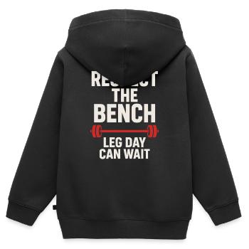 Drôle de développé couché Meme Spot Me Bro Powerlifting - Sweat Premium à capuche zippé enfant bio - noir - Dos - AI Model Kid Male (0cm)