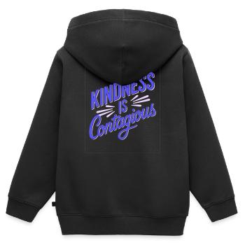 Freundlichkeit ist ansteckend - Kinder Premium Organic Zip Hoodie - Schwarz - Hinten - AI Model Kid Male (0cm)