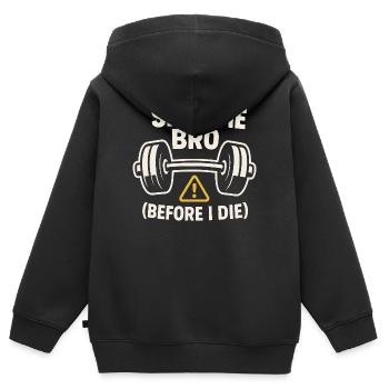Drôle de développé couché Meme Spot Me Bro Powerlifting - Sweat Premium à capuche zippé enfant bio - noir - Dos - AI Model Kid Male (0cm)