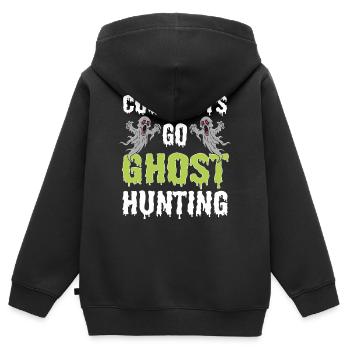 Geisterjagd Ghost Hunting - Kinder Premium Organic Zip Hoodie - Schwarz - Hinten - AI Model Kid Male (0cm)