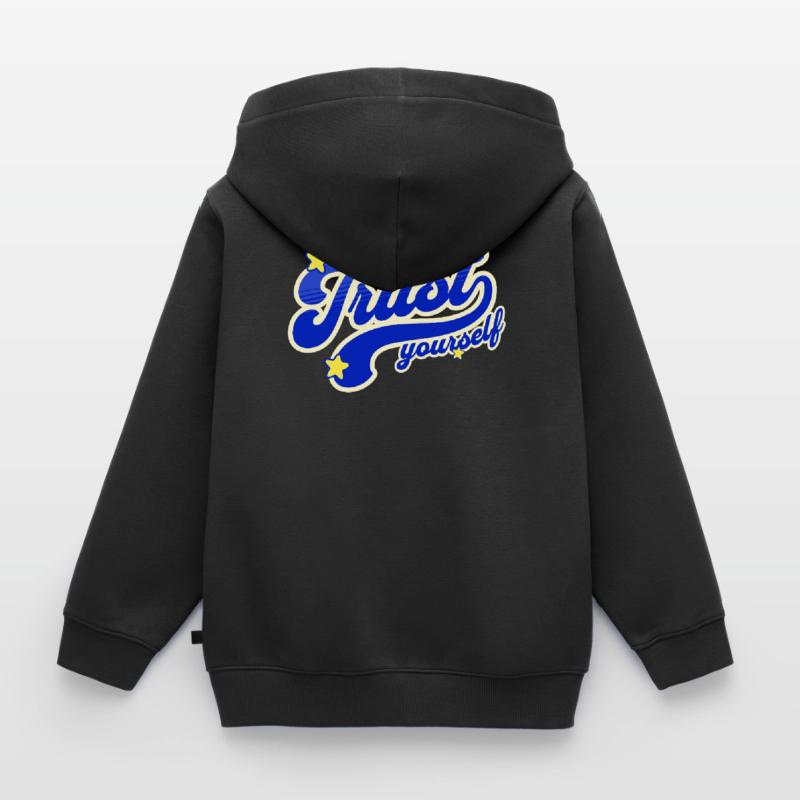 Self-Confidence Starry Script Kids Premium Organic Zip-up Hoodie