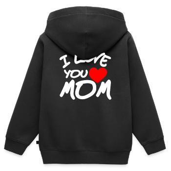 Mutter - Kinder Premium Organic Zip Hoodie - Schwarz - Hinten - AI Model Kid Male (0cm)