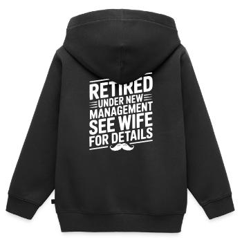 Unter neuer Geschäftsführung in den Ruhestand getreten Weitere Informationen finden Sie unter Ehefrau - Kinder Premium Organic Zip Hoodie - Schwarz - Hinten - AI Model Kid Male (0cm)