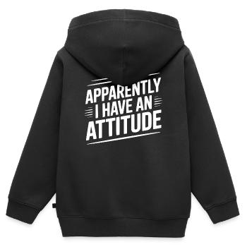 Donc, apparemment, j’ai une attitude - Sweat Premium à capuche zippé enfant bio - noir - Dos - AI Model Kid Male (0cm)