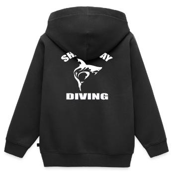 SHARK BAY DIVING - Kinder Premium Organic Zip Hoodie - Schwarz - Hinten - AI Model Kid Male (0cm)