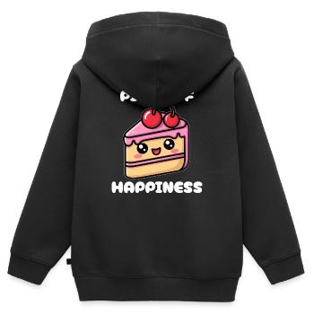 Ein Stück Glück - Kinder Premium Organic Zip Hoodie - Schwarz - Hinten - AI Model Kid Male (0cm)