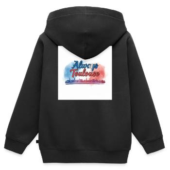 Always Toulouse - Kinder Premium Organic Zip Hoodie - Schwarz - Hinten - AI Model Kid Male (0cm)