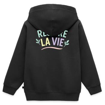 Respire la Vie - Sweat Premium à capuche zippé enfant bio - noir - Dos - AI Model Kid Male (0cm)