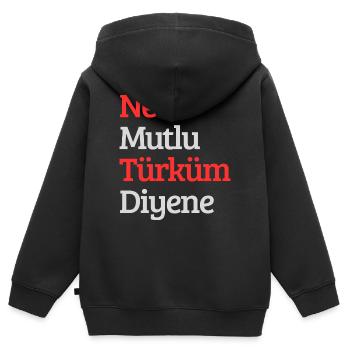 Turkei Design  - Kinder Premium Organic Zip Hoodie - Schwarz - Hinten - AI Model Kid Male (0cm)