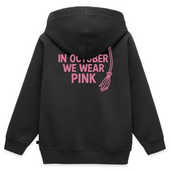 In October We Wear Pink - Kinder Premium Organic Zip Hoodie - Schwarz - Hinten - AI Model Kid Male (0cm)