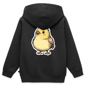 Poussin - Sweat Premium à capuche zippé enfant bio - noir - Dos - AI Model Kid Male (0cm)