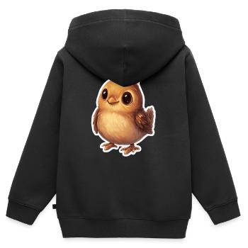 Poussin - Sweat Premium à capuche zippé enfant bio - noir - Dos - AI Model Kid Male (0cm)