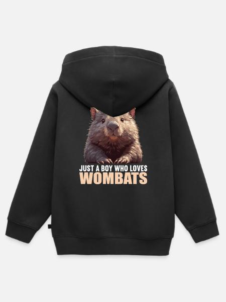 Wombats Wombat - Kinder Premium Organic Zip Hoodie - Schwarz