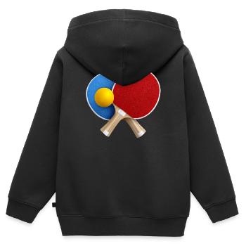 Tischtennis RotBlau Duo - Kinder Premium Organic Zip Hoodie - Schwarz - Hinten - AI Model Kid Male (0cm)