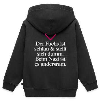 Gegen Rechts - Kinder Premium Organic Zip Hoodie - Schwarz - Hinten - AI Model Kid Male (0cm)