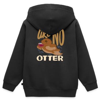 Seeotter Cartoon Wie Kein Wortspiel - Kinder Premium Organic Zip Hoodie - Schwarz - Hinten - AI Model Kid Male (0cm)