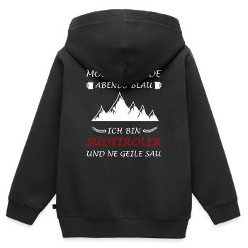 Südtiroler Südtirolerin Südtirol Einheimischer - Kinder Premium Organic Zip Hoodie - Schwarz - Hinten - AI Model Kid Male (0cm)
