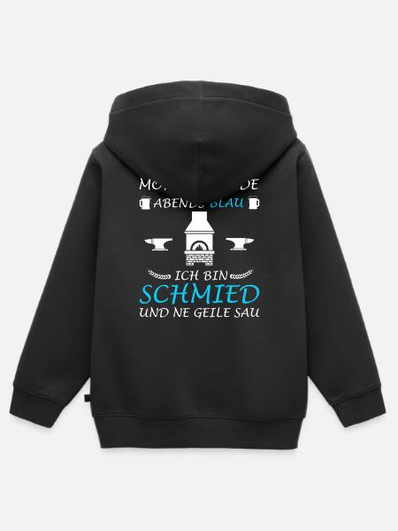 Schmied Schmiede Amboss Metallbau - Kinder Premium Organic Zip Hoodie - Schwarz
