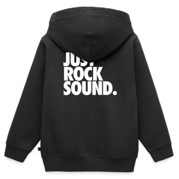 Nur Rock-Sound - Kinder Premium Organic Zip Hoodie - Schwarz - Hinten - AI Model Kid Male (0cm)