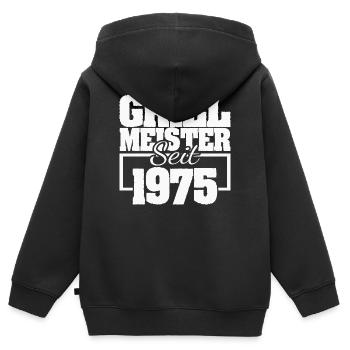 Grillzange 1 - Kinder Premium Organic Zip Hoodie - Schwarz - Hinten - AI Model Kid Male (0cm)