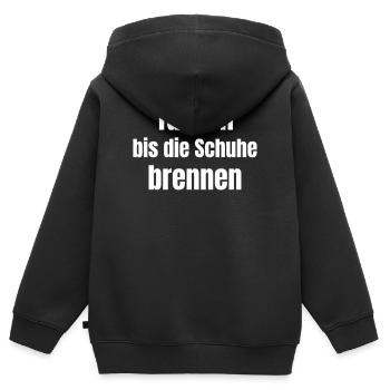 Tanzen Bis Die Schuhe Brennen - Kinder Premium Organic Zip Hoodie - Schwarz - Hinten - AI Model Kid Male (0cm)