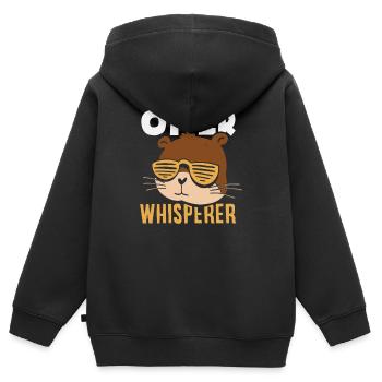 Seeotter-flüsterer - Kinder Premium Organic Zip Hoodie - Schwarz - Hinten - AI Model Kid Male (0cm)