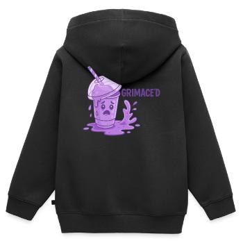 Grimace Secouer le Chaos - Sweat Premium à capuche zippé enfant bio - noir - Dos - AI Model Kid Male (0cm)