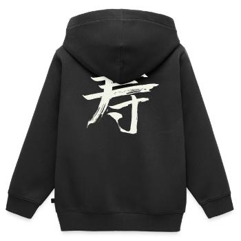 Longévité - Caractère chinois - Sweat Premium à capuche zippé enfant bio - noir - Dos - AI Model Kid Male (0cm)