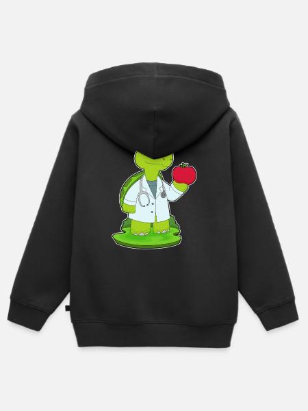 Schildkröte Arzt Stethoskop - Kinder Premium Organic Zip Hoodie - Schwarz