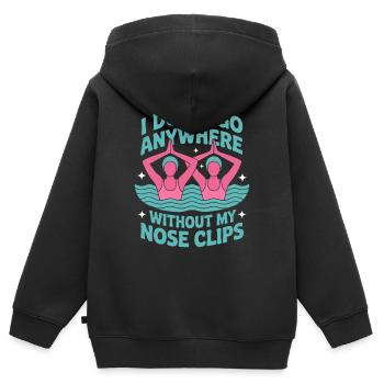 Synchronschwimmen Kunstschwimmen Wassersport - Kinder Premium Organic Zip Hoodie - Schwarz - Hinten - AI Model Kid Male (0cm)