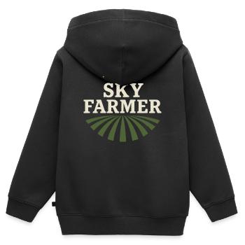 Cadeau de pilote d’agriculture de l’aviation rurale - Sweat Premium à capuche zippé enfant bio - noir - Dos - AI Model Kid Male (0cm)