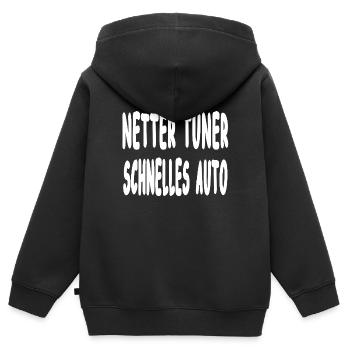 Tuner - Kinder Premium Organic Zip Hoodie - Schwarz - Hinten - AI Model Kid Male (0cm)