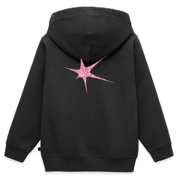 Pink Glitzer Starburst Funkeln - Kinder Premium Organic Zip Hoodie - Schwarz - Hinten - AI Model Kid Male (0cm)