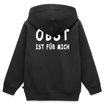 Fruit - Sweat Premium à capuche zippé enfant bio - noir - Dos - AI Model Kid Male (0cm)