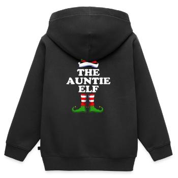 Tante Elfe Elf Weihnachtsgeschenk - Kinder Premium Organic Zip Hoodie - Schwarz - Hinten - AI Model Kid Male (0cm)