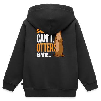 Sea Otter Sorry Can't Bye - Kinder Premium Organic Zip Hoodie - Schwarz - Hinten - AI Model Kid Male (0cm)